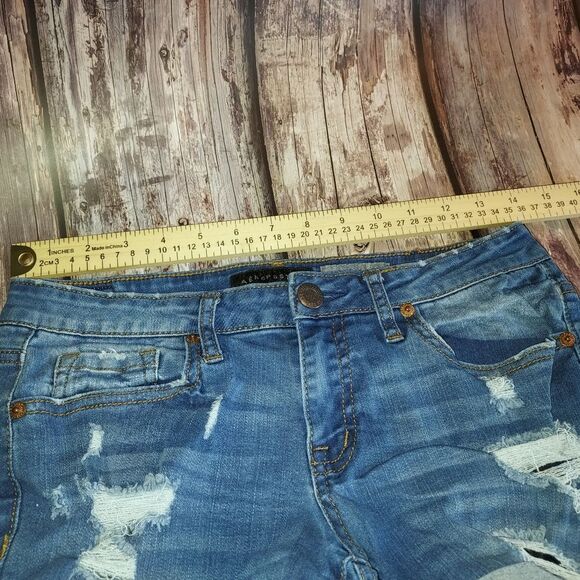 Aeropostale Light Blue Distressed Jean Shorts - Picture 7 of 14